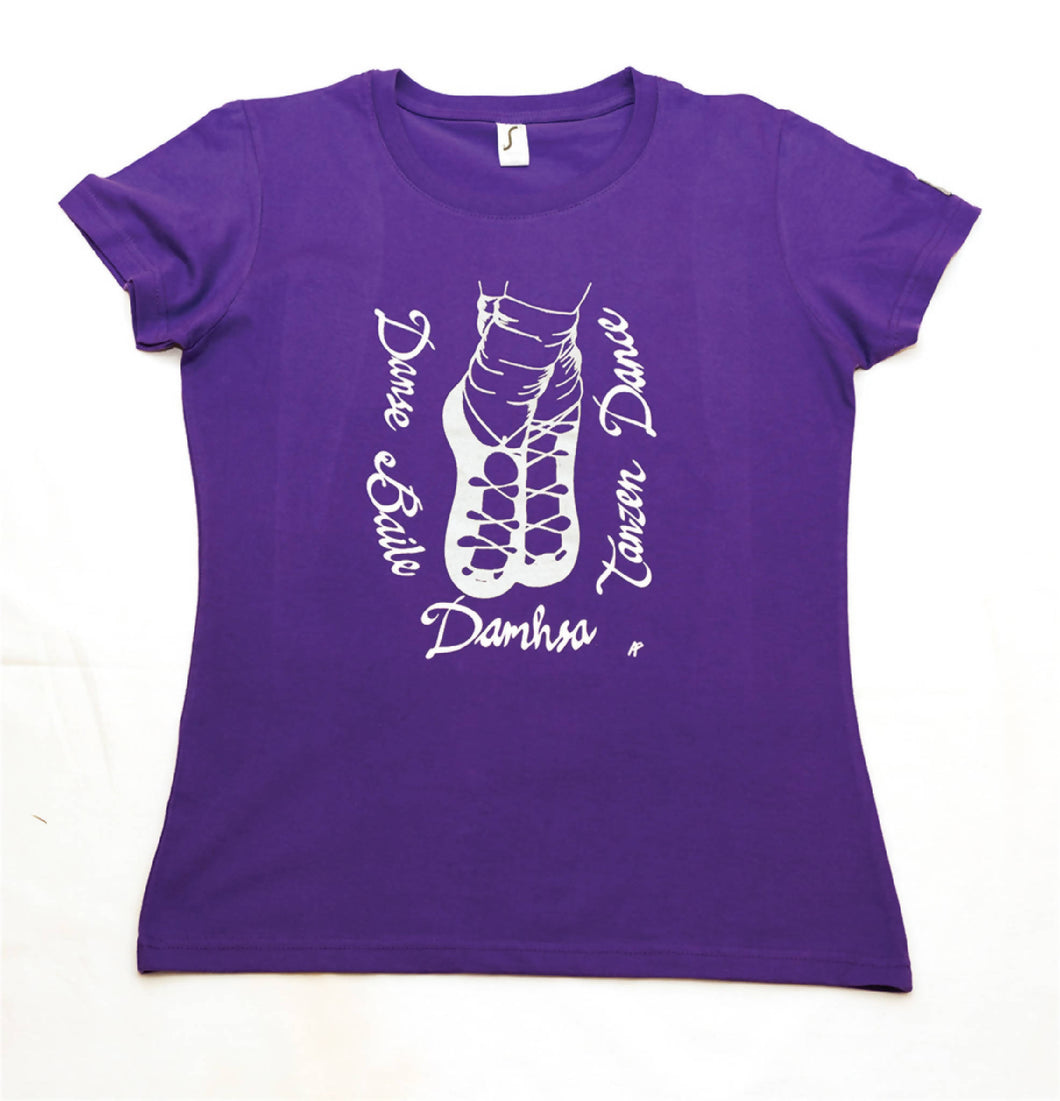 Irish language European dance purple ladies t-shirt