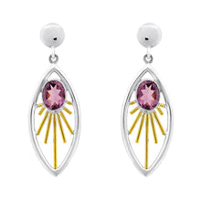 Load image into Gallery viewer, Goddess Earrings in Silver Gold &amp; Gemstone
