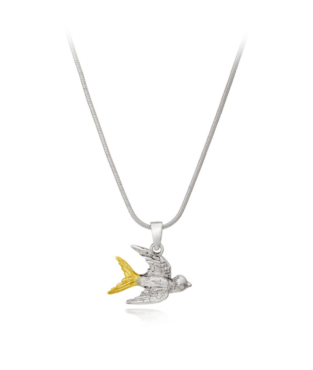Wildlife Swallow Pendant with silver chain