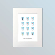 Load image into Gallery viewer, 12 Great Lighthouses of Ireland - art print
