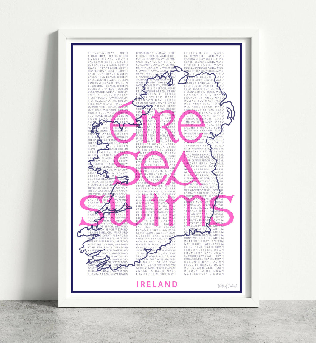 Neon Irish Sea Swims Print