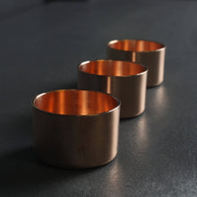 Load image into Gallery viewer, COPPER TEA LIGHT HOLDER X 3
