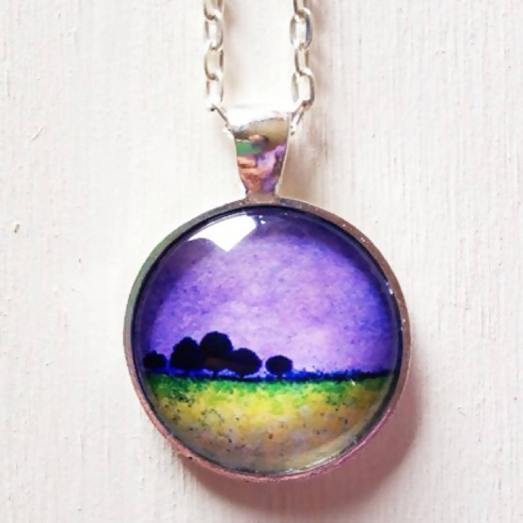 Purple Necklace “After the Storm”| Glass Pendant Necklace