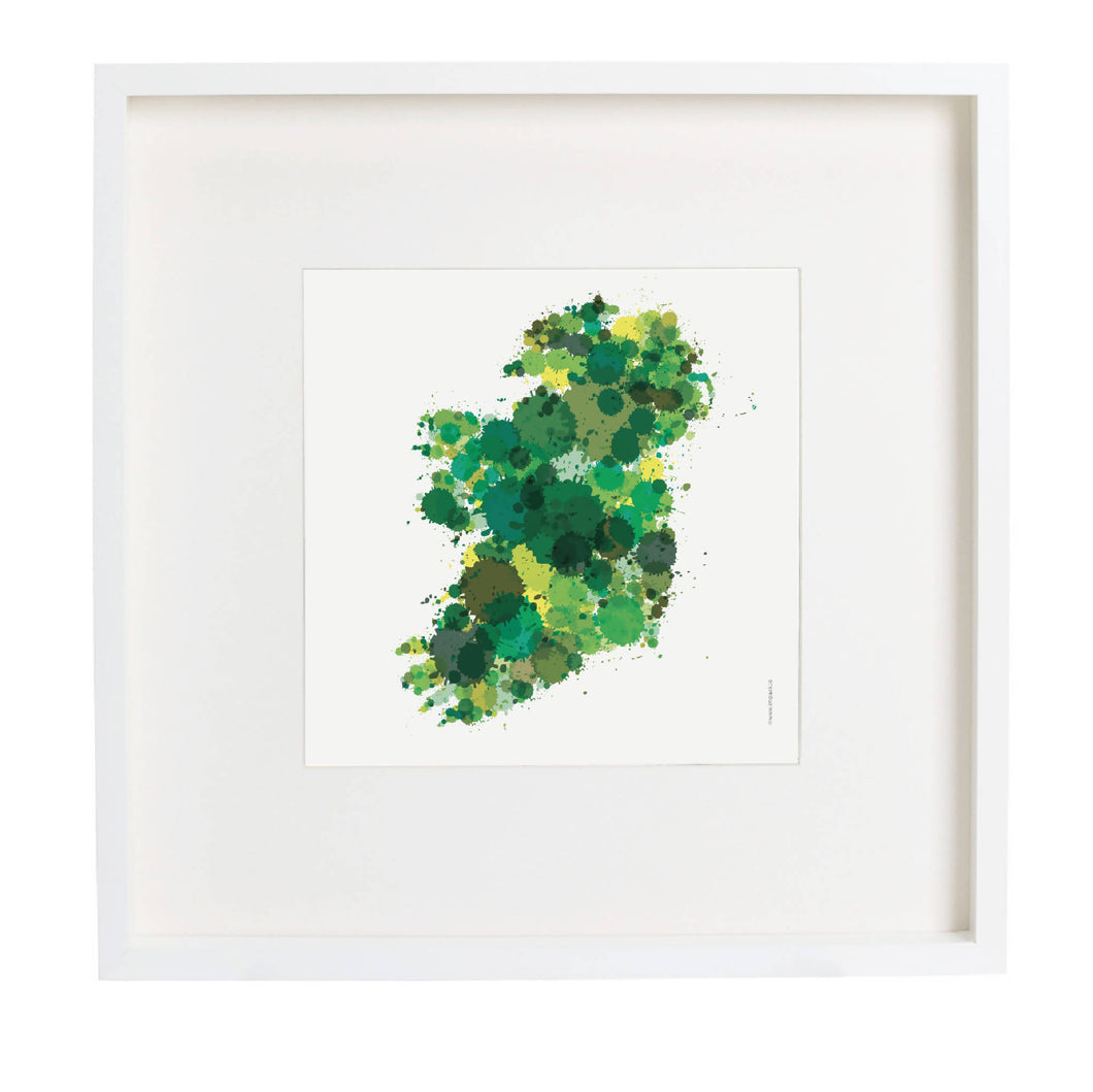 Abstract Ireland Map Framed
