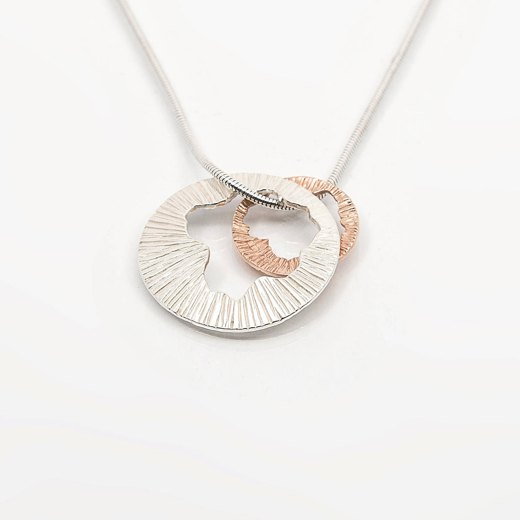 Shell Large Double Pendant with 9ct Rose Gold