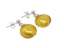 Load image into Gallery viewer, Murano glass lentils &amp; sterling silver earrings
