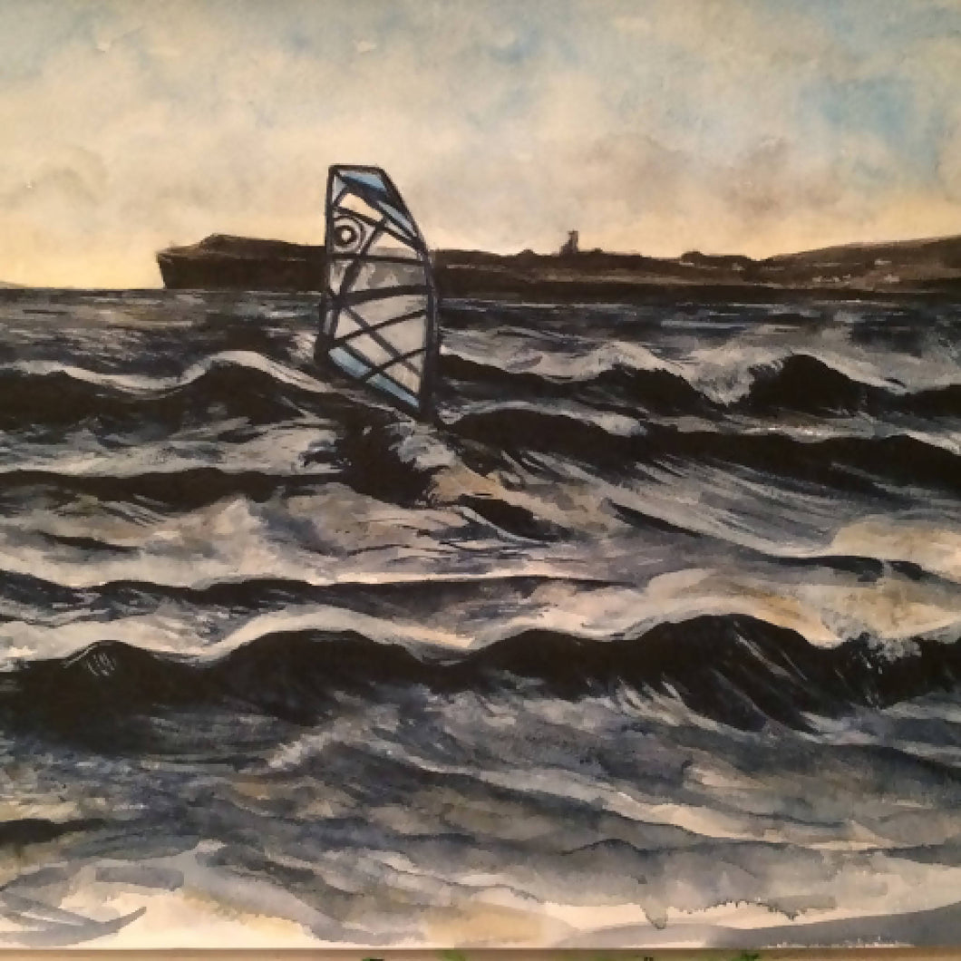 Windsurfer, Lahinch, Co. Clare - Original Watercolour Painting