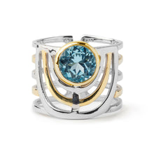 Load image into Gallery viewer, Solar Ring in Silver Gold &amp; Gemstone
