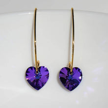 Load image into Gallery viewer, Gold - Marquise Earrings with Heart Swarovski ® crystals
