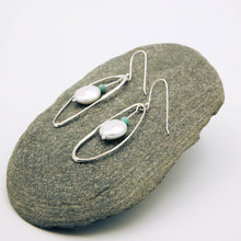 Load image into Gallery viewer, Handmade Silver and Pearl “Quiver” Earrings.
