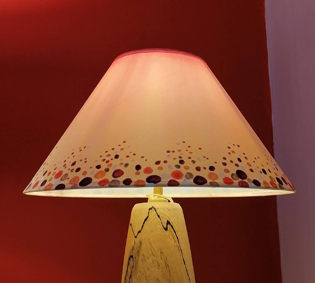 Dots Peach Hand Painted Lampshade