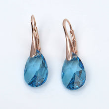 Load image into Gallery viewer, Large Pear shaped Drop earrings created with Swarovski® crystals
