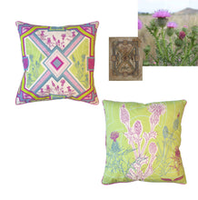 Load image into Gallery viewer, NEW Book of Kells, Pink Thistle Cushion

