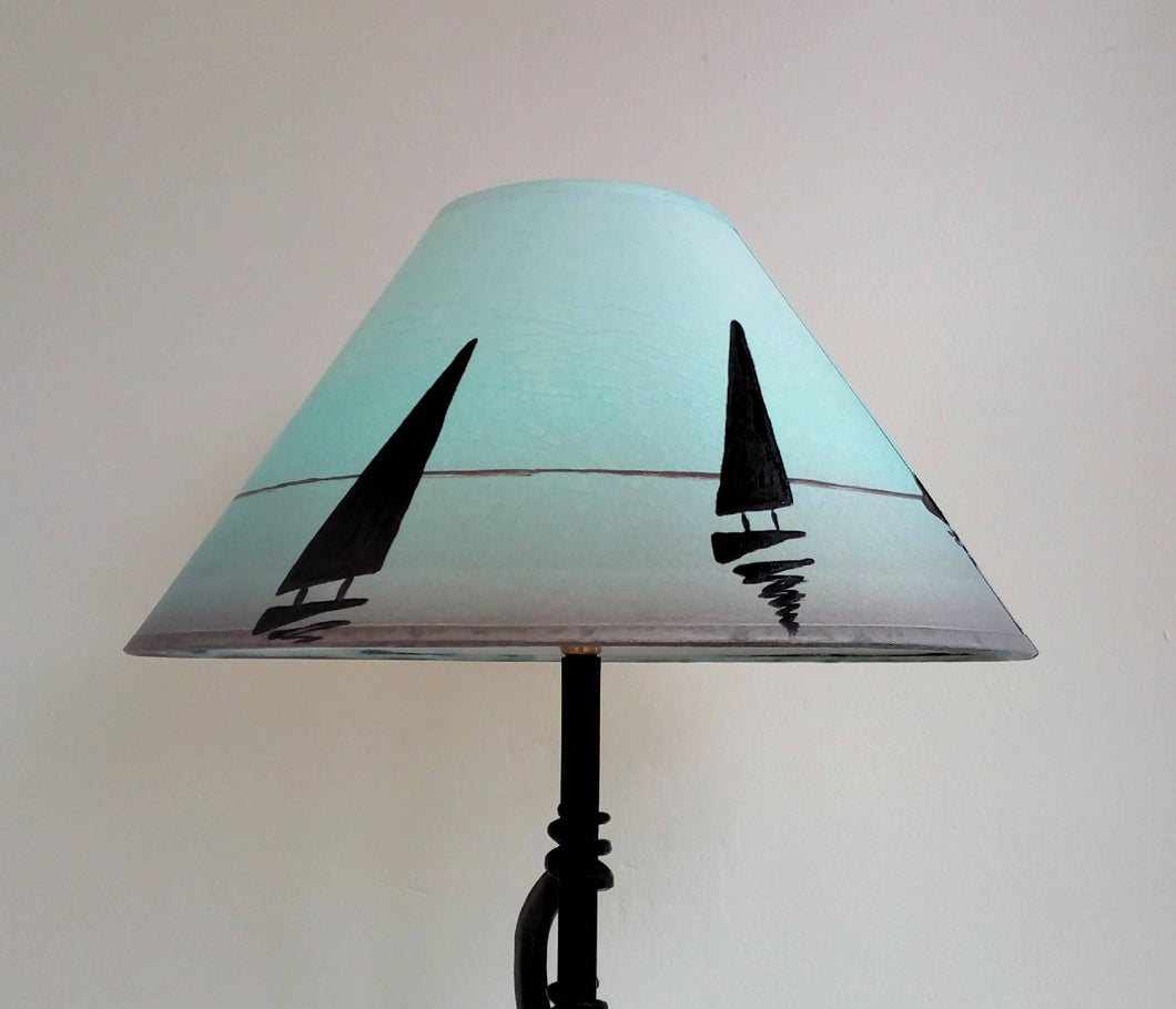 Boat Silhouette Hand Painted Lampshade