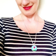 Load image into Gallery viewer, Turquoise and Purple Necklace “Oasis”| Glass Pendant Necklace

