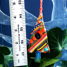 Load image into Gallery viewer, Stripy Christmas Tree decoration - Handmade Glass
